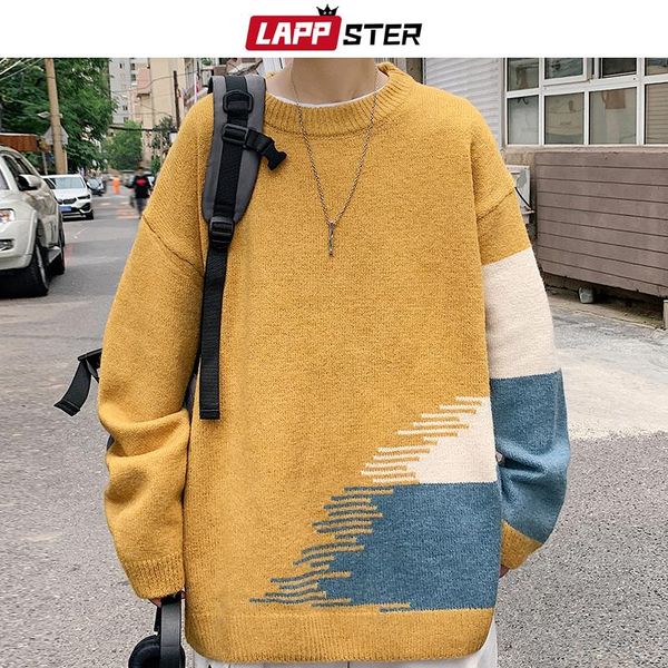men's sweaters lappster men harajuku patchwork vintage knitted sweater 2021 mens japanese streetwear y2k male korean fashion pullovers, White;black
men's sweaters lappster men harajuku patchwork vintage knitted sweater 2021 mens japanese streetwear y2k male korean fashion pullovers, White;black