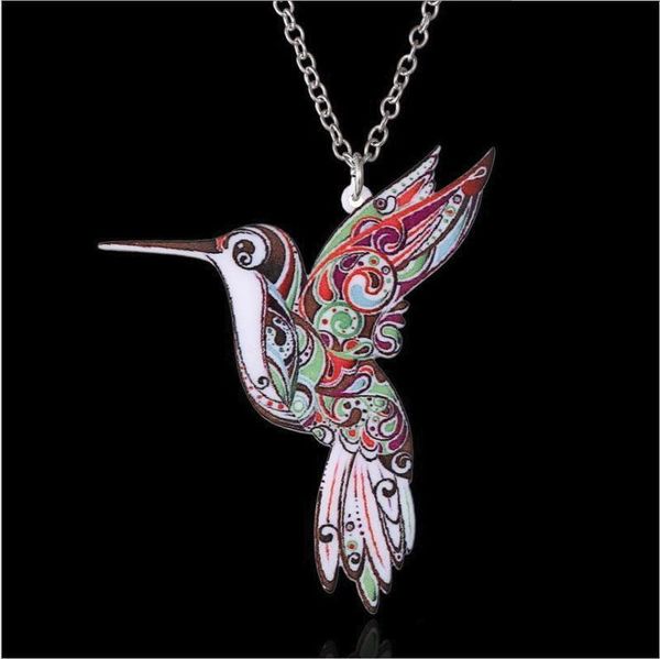 pendant necklaces acrylic coloured drawing flying bird necklace-drop, Silver
pendant necklaces acrylic coloured drawing flying bird necklace-drop, Silver