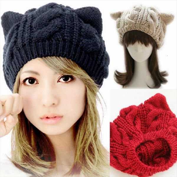 knitted cat ear berets ladies japanese style sweet pure color handmade warm cartoon shape cute, Blue;gray
knitted cat ear berets ladies japanese style sweet pure color handmade warm cartoon shape cute, Blue;gray
