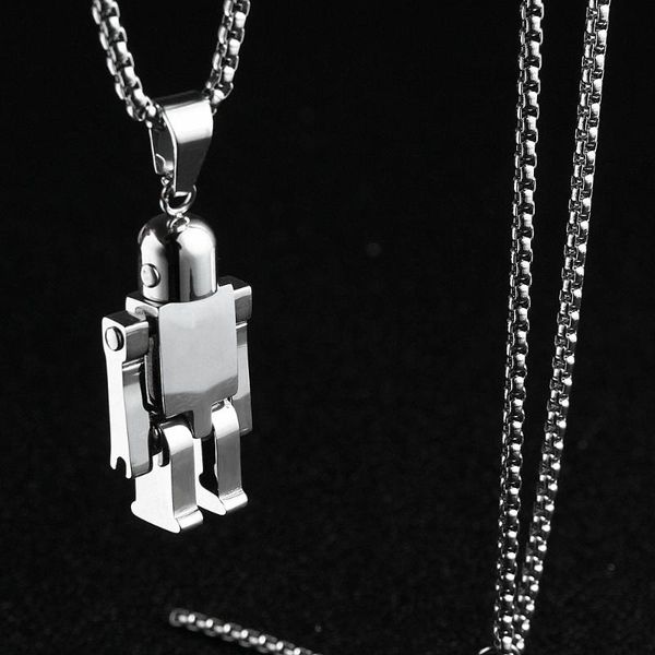 chains european and american fashion hip hop robot necklace punk titanium steel long sweater chain pendant for friend lover gift cool, Silver
chains european and american fashion hip hop robot necklace punk titanium steel long sweater chain pendant for friend lover gift cool, Silver