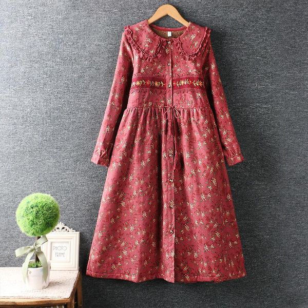 women's trench coats winter products japanese mori retro big lapel plus velvet warm corduroy jacket women mid-length, Tan;black 
women's trench coats winter products japanese mori retro big lapel plus velvet warm corduroy jacket women mid-length, Tan;black