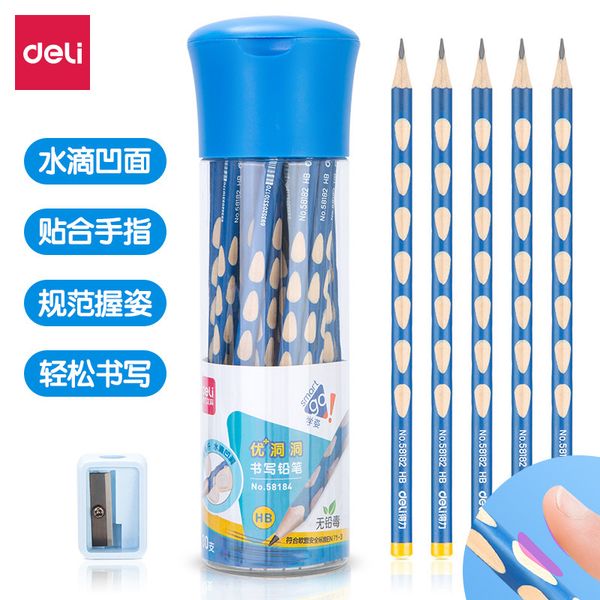 58184 deli hole pencil correction grip non-toxic 2b / hb triangular bar kindergarten beginner groove, Black;red
58184 deli hole pencil correction grip non-toxic 2b / hb triangular bar kindergarten beginner groove, Black;red