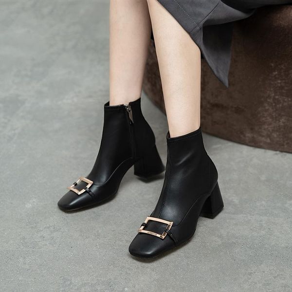 dress shoes spring/autumn 2021 thick and versatile thin boots fashion square buckle short women's single x254, Black
dress shoes spring/autumn 2021 thick and versatile thin boots fashion square buckle short women's single x254, Black