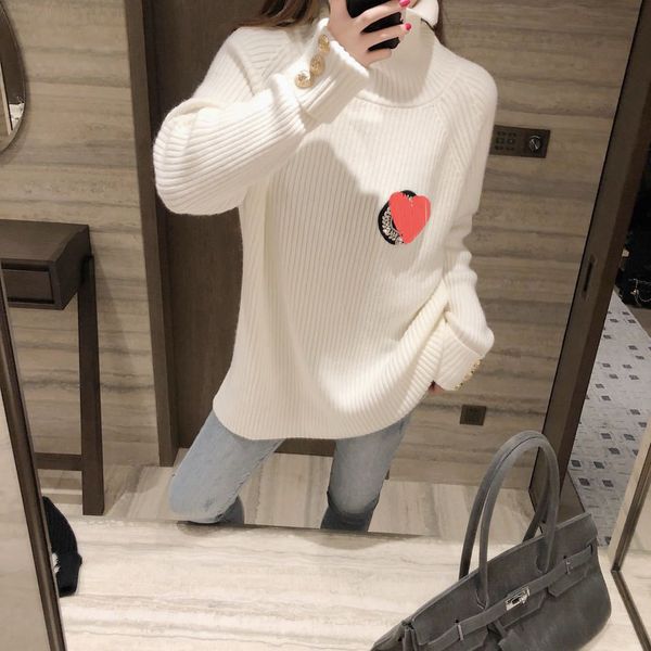 autumn and winter new diamond inlaid badge pit strip high neck sweater women's metal buckle front short back long side split knit botto, White
autumn and winter new diamond inlaid badge pit strip high neck sweater women's metal buckle front short back long side split knit botto, White