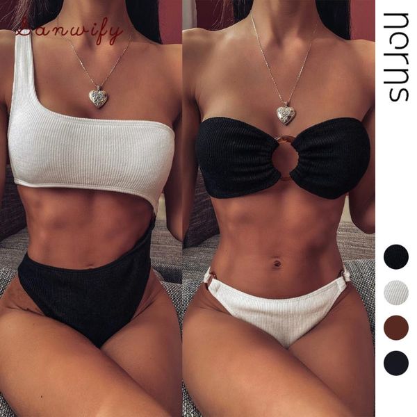 women's swimwear bikini breathable swimsuit black and white split soft skinny, White;black
women's swimwear bikini breathable swimsuit black and white split soft skinny, White;black