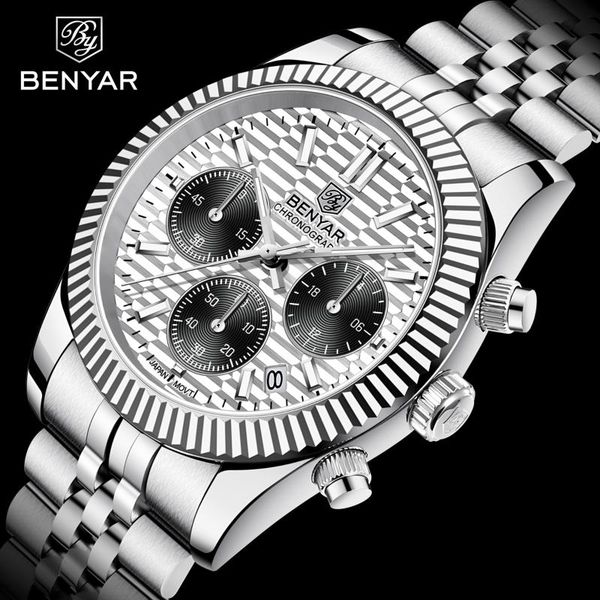 wristwatches 2021 benyar design latest men's quartz watch automatic timing luxury waterproof business clock relogio masculino, Slivery;brown
wristwatches 2021 benyar design latest men's quartz watch automatic timing luxury waterproof business clock relogio masculino, Slivery;brown