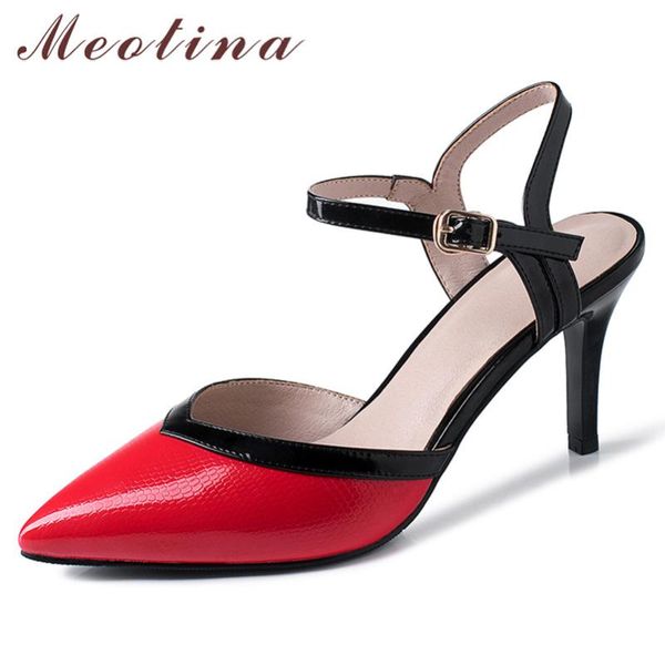 dress shoes meotina high heels women pumps patent leather thin party mixed colors buckle pointed toe ladies red 33-43, Black
dress shoes meotina high heels women pumps patent leather thin party mixed colors buckle pointed toe ladies red 33-43, Black