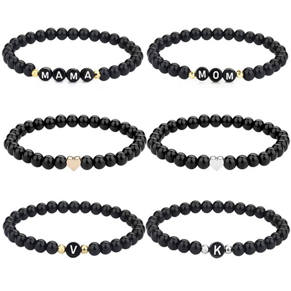 creative acrylic mama mom letter charms bracelet fashion 6mm black agate beaded bracelets for women mothers day gifts
creative acrylic mama mom letter charms bracelet fashion 6mm black agate beaded bracelets for women mothers day gifts