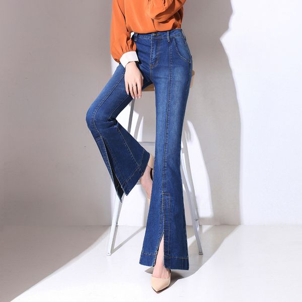 women's jeans 2021 spring and autumn new jeans front split flared pants floor, Blue
women's jeans 2021 spring and autumn new jeans front split flared pants floor, Blue