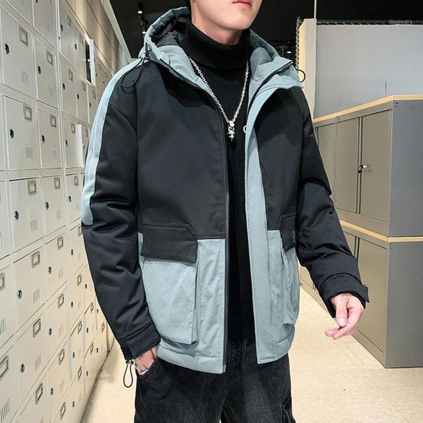 down & parkas fall/winter trendy men's fashion casual cotton-padded clothes handsome hooded jacket1 6xcf, Black 
down & parkas fall/winter trendy men's fashion casual cotton-padded clothes handsome hooded jacket1 6xcf, Black