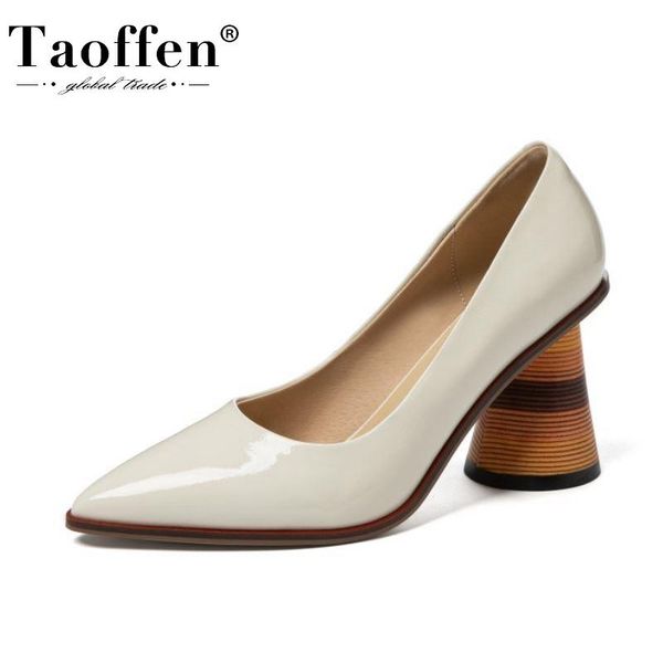 dress shoes taoffen genuine leather women pumps thick high heel woman pointed toe party wedding lady office footwear size 33-40, Black
dress shoes taoffen genuine leather women pumps thick high heel woman pointed toe party wedding lady office footwear size 33-40, Black
