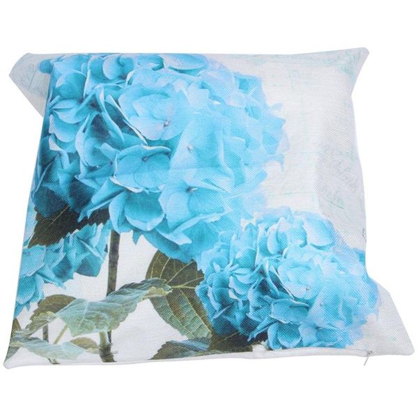 pillow case teal hydrangea throw sofa cushion cover home decor 18x18 inch