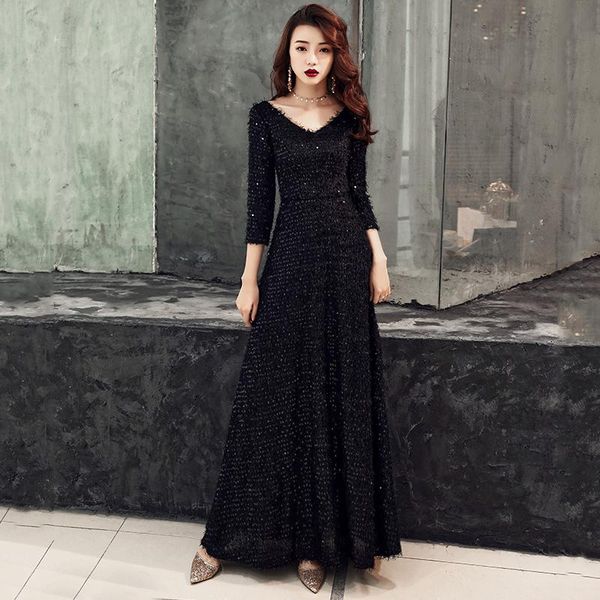 party dresses 2021 evening the bride retro elegant black lace long sleeved gown custom prom formal lf301, White;black
party dresses 2021 evening the bride retro elegant black lace long sleeved gown custom prom formal lf301, White;black