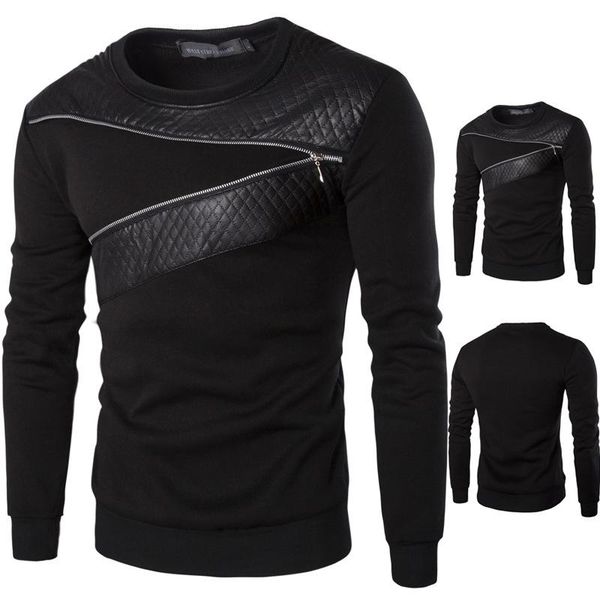men's hoodies & sweatshirts leather patchwork men zipper decoration long sleeve sweatshirt leisure hoodie clothes 4xl 5xl,ta233, Black
men's hoodies & sweatshirts leather patchwork men zipper decoration long sleeve sweatshirt leisure hoodie clothes 4xl 5xl,ta233, Black