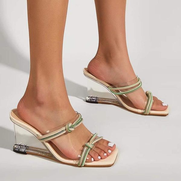 designer women's shoes with heels slippers summer transparent design clear heeled wedges sandals casual outdoor sandales femmes, Black
designer women's shoes with heels slippers summer transparent design clear heeled wedges sandals casual outdoor sandales femmes, Black