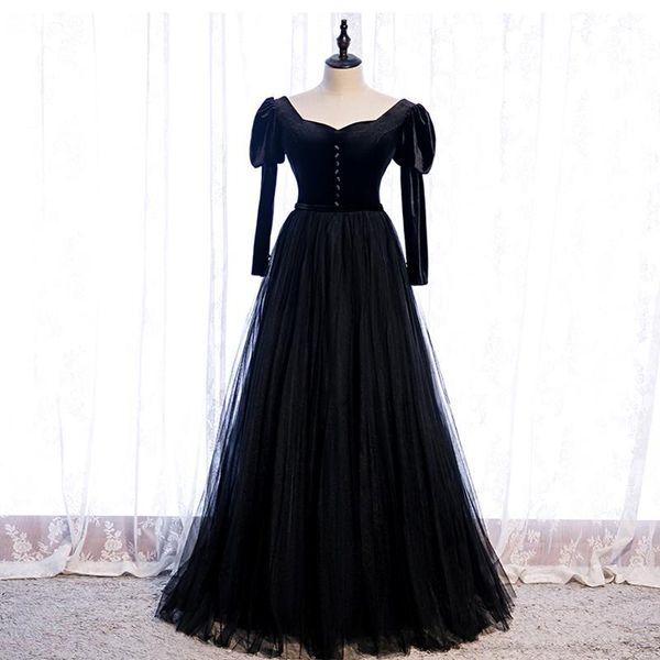 party dresses vestido de festa sweetheart evening dress long sleeve 2021 robe soiree black velvet, White;black
party dresses vestido de festa sweetheart evening dress long sleeve 2021 robe soiree black velvet, White;black