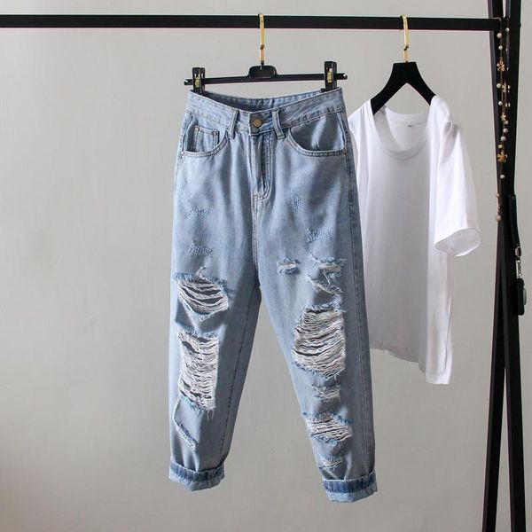 women's jeans 2021 trousers women large size female casual loose ripped for denim pants streetwear mom hk410, Blue
women's jeans 2021 trousers women large size female casual loose ripped for denim pants streetwear mom hk410, Blue