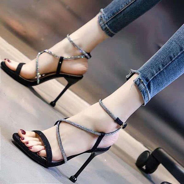 sandals 2021 summer women high thin heel crystal bling evening party shoes ladies ankle strap heels, Black
sandals 2021 summer women high thin heel crystal bling evening party shoes ladies ankle strap heels, Black