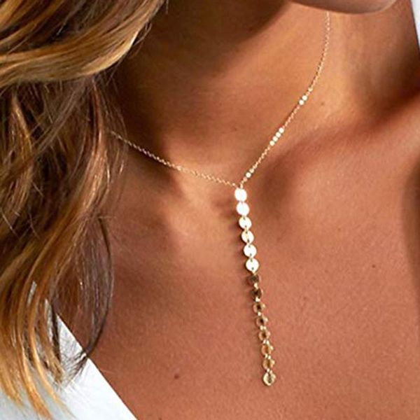 pendant necklaces minimalism womens fashion sequin simple necklace gift for women chain chokers, Silver
pendant necklaces minimalism womens fashion sequin simple necklace gift for women chain chokers, Silver