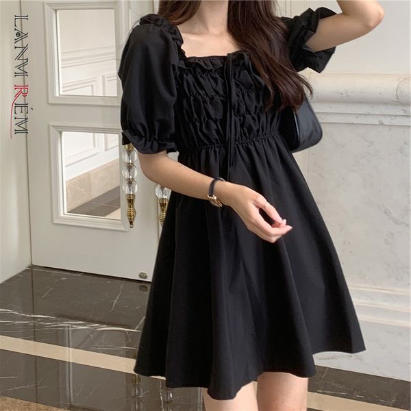 summer cute dress for women square collar short puff sleeve fold large size dresses female fashion korean style 2d1641 210507, Black;gray
summer cute dress for women square collar short puff sleeve fold large size dresses female fashion korean style 2d1641 210507, Black;gray