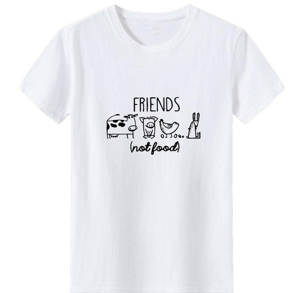 women's t-shirt friends not food women animal graphic print tshirt summer harajuku hipster t shirt streetwear loose top, White
women's t-shirt friends not food women animal graphic print tshirt summer harajuku hipster t shirt streetwear loose top, White