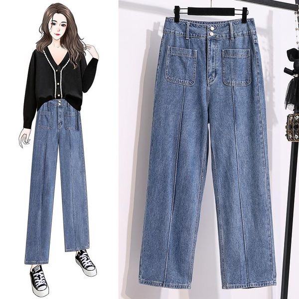 denim pants female high waist woman plus large size boyfriend jeans for women's clothing 2021 trouser oversize d0261, Blue
denim pants female high waist woman plus large size boyfriend jeans for women's clothing 2021 trouser oversize d0261, Blue