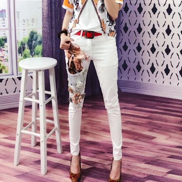 plus size boyfriend white women 3d flower cartoon pattern beading sequined washed ripped mid calf jeans deinm jean harem pants women's, Blue
plus size boyfriend white women 3d flower cartoon pattern beading sequined washed ripped mid calf jeans deinm jean harem pants women's, Blue