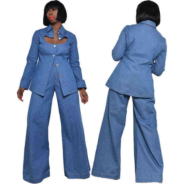 2021 winter women's shirt chest off imitation denim two-piece suit, Black;white
2021 winter women's shirt chest off imitation denim two-piece suit, Black;white