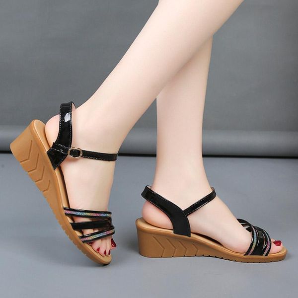 dress shoes basic sandals wedges for women sandal 2021 summer sandalias mujer medium heels ladies female chaussures femme c7196, Black
dress shoes basic sandals wedges for women sandal 2021 summer sandalias mujer medium heels ladies female chaussures femme c7196, Black