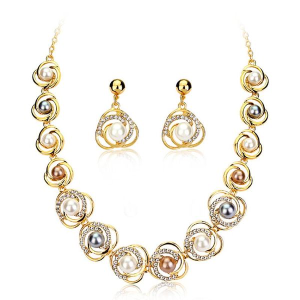 earrings & necklace simulated pearl flower jewelry sets wedding party accessories, Silver
earrings & necklace simulated pearl flower jewelry sets wedding party accessories, Silver