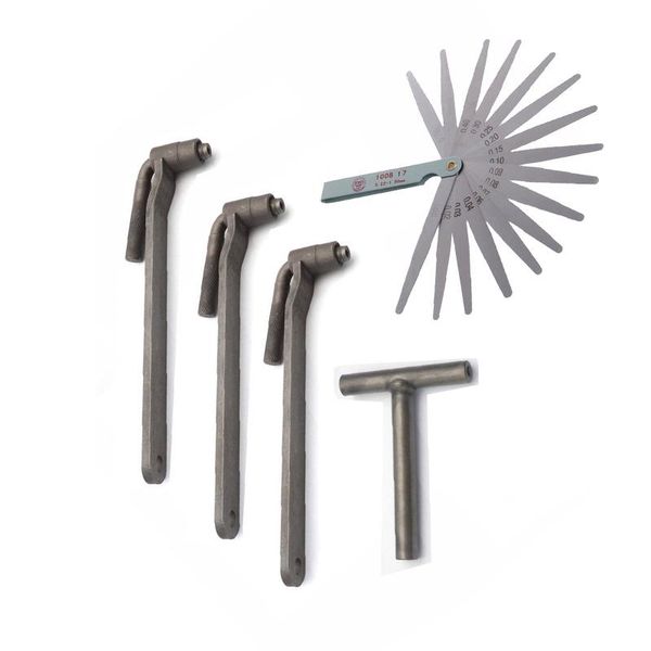 hand tools 5pcs/set universal motorcycle engine valve adjustment tool screw wrench 8-10mm t type spanner 0.1-2mm feeler gauge
hand tools 5pcs/set universal motorcycle engine valve adjustment tool screw wrench 8-10mm t type spanner 0.1-2mm feeler gauge