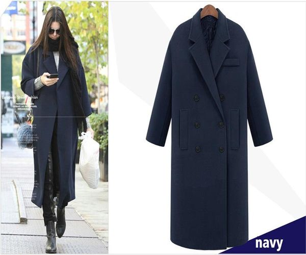women's wool & blends 2021 winter autumn elegant women solid long coat double breasted sleeve loose chic stylish jacket w874, Black
women's wool & blends 2021 winter autumn elegant women solid long coat double breasted sleeve loose chic stylish jacket w874, Black