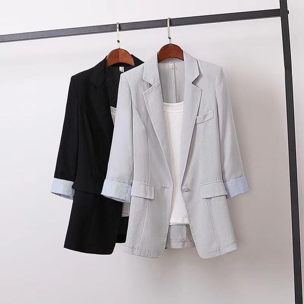 summer women's suit loose large size 4xl casual fashion small women coats suits & blazers, White;black
summer women's suit loose large size 4xl casual fashion small women coats suits & blazers, White;black