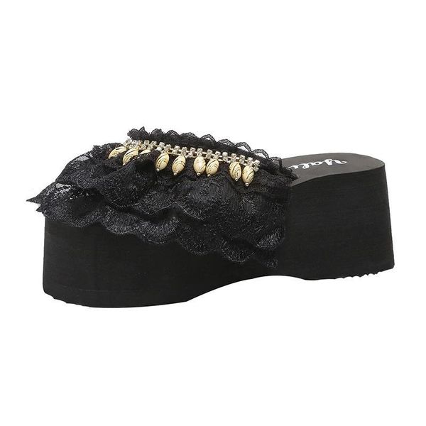slippers summer shoes ladies dames women pink slide sandals wedge flip flops heel thick lace with platform wuu1, Black
slippers summer shoes ladies dames women pink slide sandals wedge flip flops heel thick lace with platform wuu1, Black