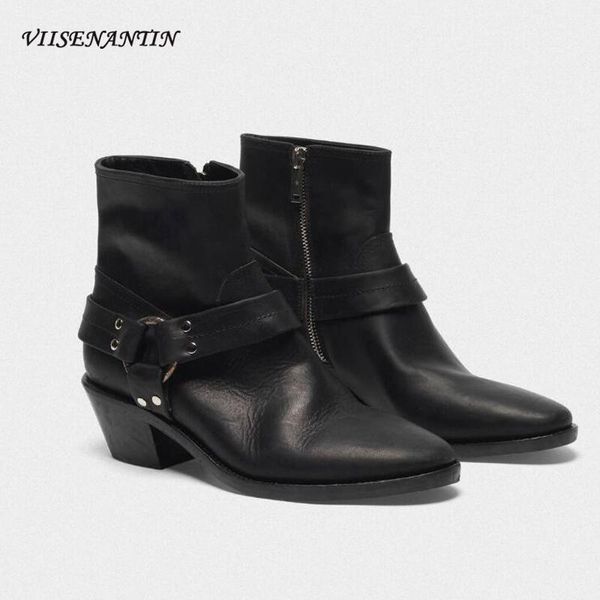 boots viisenantin black leather lady cowboy buckle belt decortaion chunky heel ankle bootie kitten heels
boots viisenantin black leather lady cowboy buckle belt decortaion chunky heel ankle bootie kitten heels