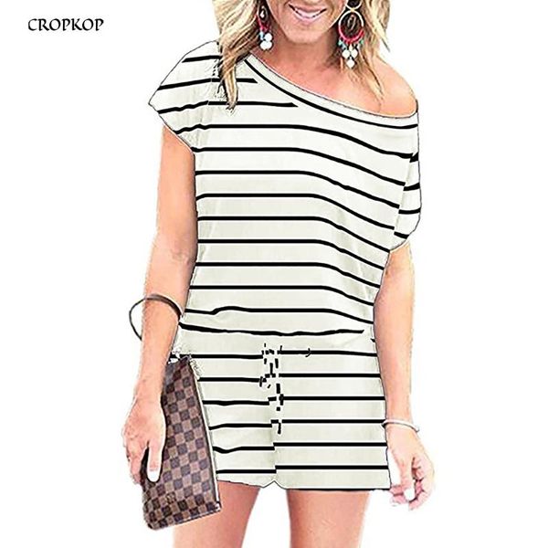 striped rompers womens jumpsuit white one shoulder casual summer black short-sleeved ladies clothing playsuit women 2021 outfits women', Black;white
striped rompers womens jumpsuit white one shoulder casual summer black short-sleeved ladies clothing playsuit women 2021 outfits women', Black;white