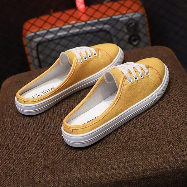 slippers women's shoes lace-up half . without heel canvas casual girls fashion shallow flats ladies, Black
slippers women's shoes lace-up half . without heel canvas casual girls fashion shallow flats ladies, Black