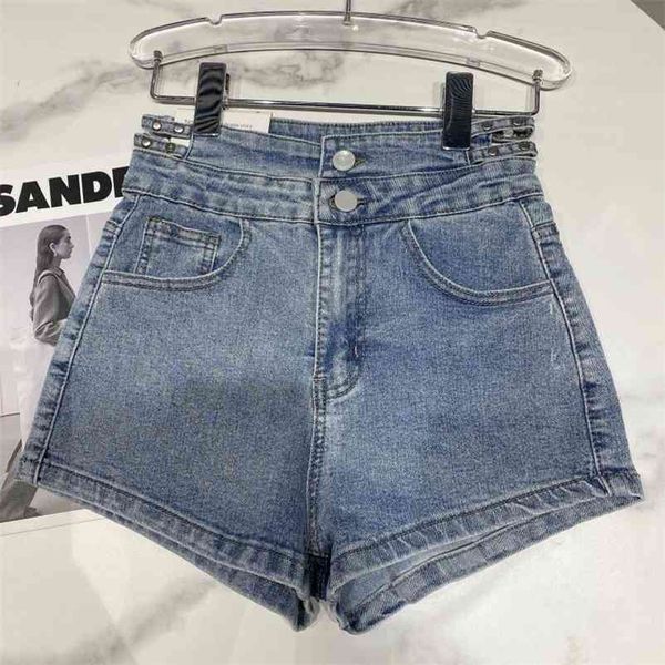 women punk style hollow out rivet elastic straight denim shorts high waist fashion spring summer 11b631 210525, White;black
women punk style hollow out rivet elastic straight denim shorts high waist fashion spring summer 11b631 210525, White;black