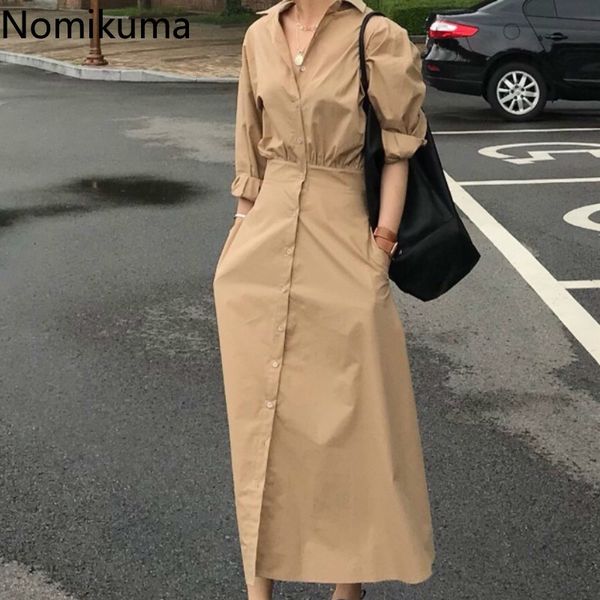 nomikuma vintage fashion solid color single breasted a line dress women long sleeve blouse dresses korean vestidos 3a416 210514, Black;gray
nomikuma vintage fashion solid color single breasted a line dress women long sleeve blouse dresses korean vestidos 3a416 210514, Black;gray