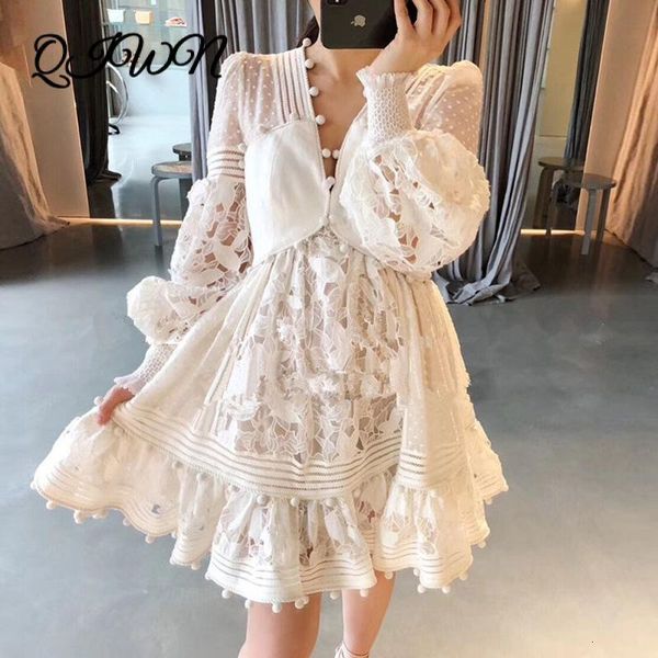 casual dresses runway flower white lace embroidery hollow slim puff sleeve v collar beach boho mini dress holiday party clothes 7s4x, Black;gray
casual dresses runway flower white lace embroidery hollow slim puff sleeve v collar beach boho mini dress holiday party clothes 7s4x, Black;gray