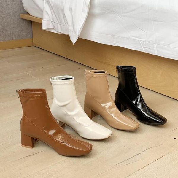 winter boots ankle women shoes woman fashion square toe patent leather short 2021 fur warm, Black
winter boots ankle women shoes woman fashion square toe patent leather short 2021 fur warm, Black