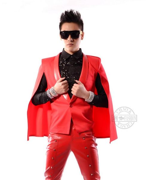 men's brand stage singer fashion male pull style suit red cloak clothing costume coat / m-xl suits & blazers, White;black
men's brand stage singer fashion male pull style suit red cloak clothing costume coat / m-xl suits & blazers, White;black