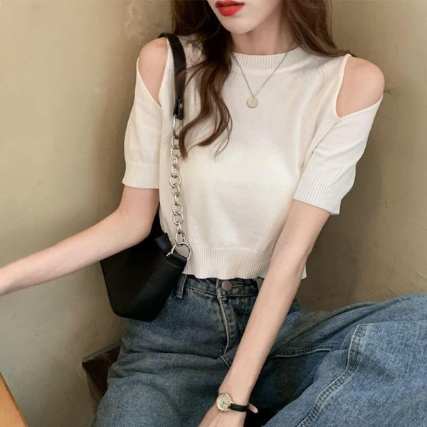 women's t-shirt woman tshirts knitted summer white short-sleeved crop mujer camisetas
women's t-shirt woman tshirts knitted summer white short-sleeved crop mujer camisetas