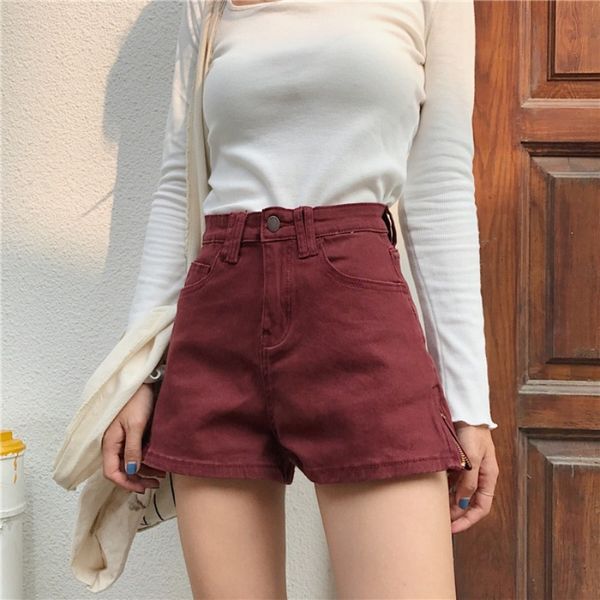 women's shorts black stretch jeans spring 2021 new high waist slim split short pants, White;black
women's shorts black stretch jeans spring 2021 new high waist slim split short pants, White;black
