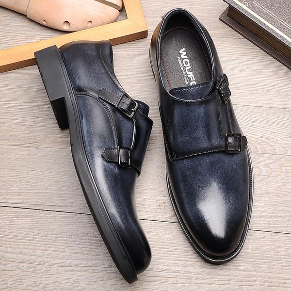 dress shoes autumn stylish men loafers black blue genuine leather print hand painted monk strap men's wedding party office
dress shoes autumn stylish men loafers black blue genuine leather print hand painted monk strap men's wedding party office