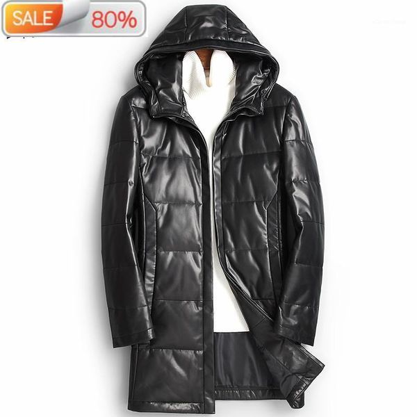 men's leather & faux genuine winter duck down jacket men 100% sheepskin hooded coat chaqueta cuero a1xa9a0a yy272, Black
men's leather & faux genuine winter duck down jacket men 100% sheepskin hooded coat chaqueta cuero a1xa9a0a yy272, Black