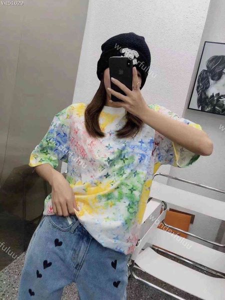 2021ss fashion cotton womens t shirt great quality women designers clothes gradient color smudge lady round neck shirt size sml, White
2021ss fashion cotton womens t shirt great quality women designers clothes gradient color smudge lady round neck shirt size sml, White