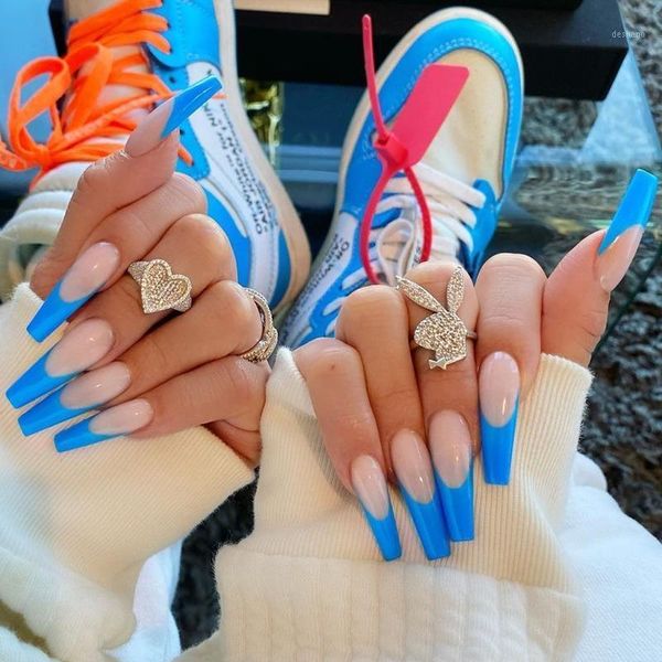 long ballet blue french wear manicure nail patch waterproof removable piece1, Red;gold
long ballet blue french wear manicure nail patch waterproof removable piece1, Red;gold