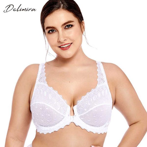 delimira women's plus size full coverage support unlined embroidered front close underwired lace bra 210623, Red;black
delimira women's plus size full coverage support unlined embroidered front close underwired lace bra 210623, Red;black