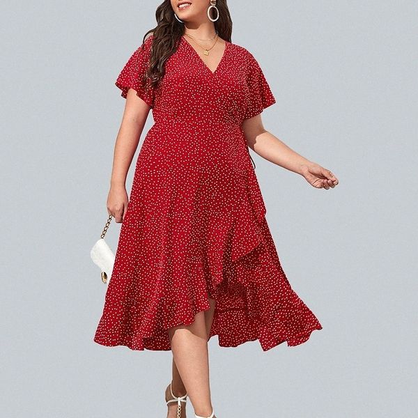 women's plus size a line dress polka dot v neck ruffle short sleeve spring summer work casual midi dress causal daily dress / print m7q, Black
women's plus size a line dress polka dot v neck ruffle short sleeve spring summer work casual midi dress causal daily dress / print m7q, Black
